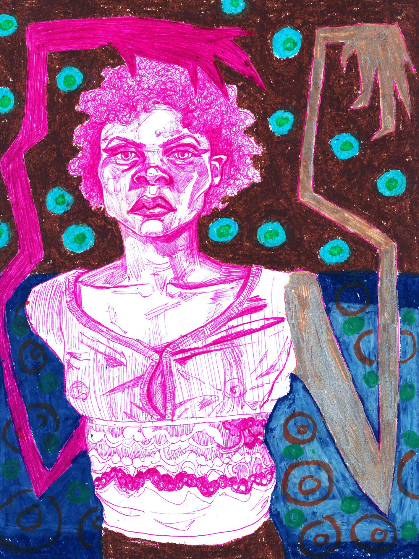 growing pains, multi-media on a3 paper.