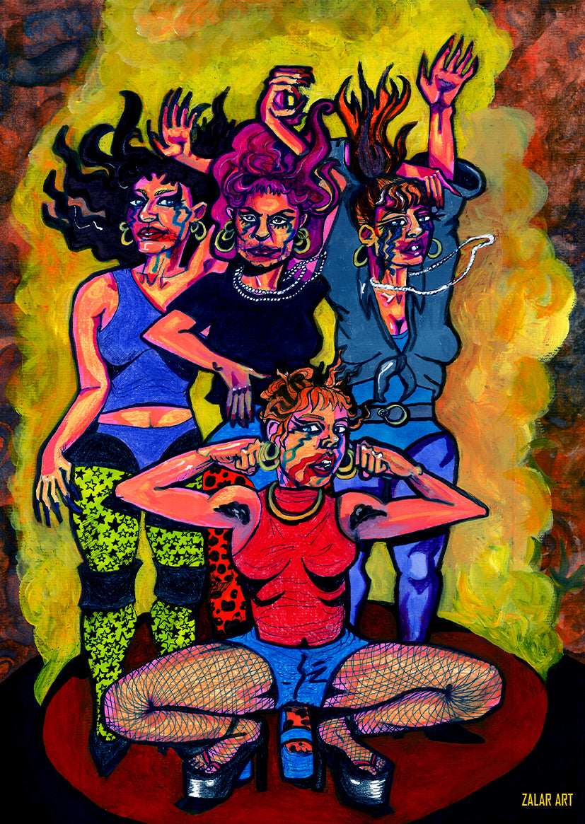 PANIC SHACK, original, mixed media on a3 paper.