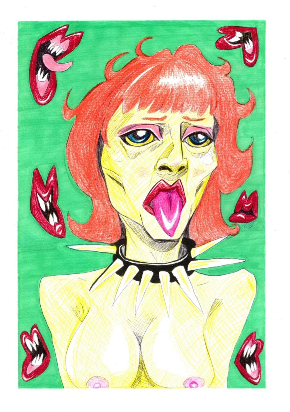 The Woman who uses her voice relentlessly, Print in colour.