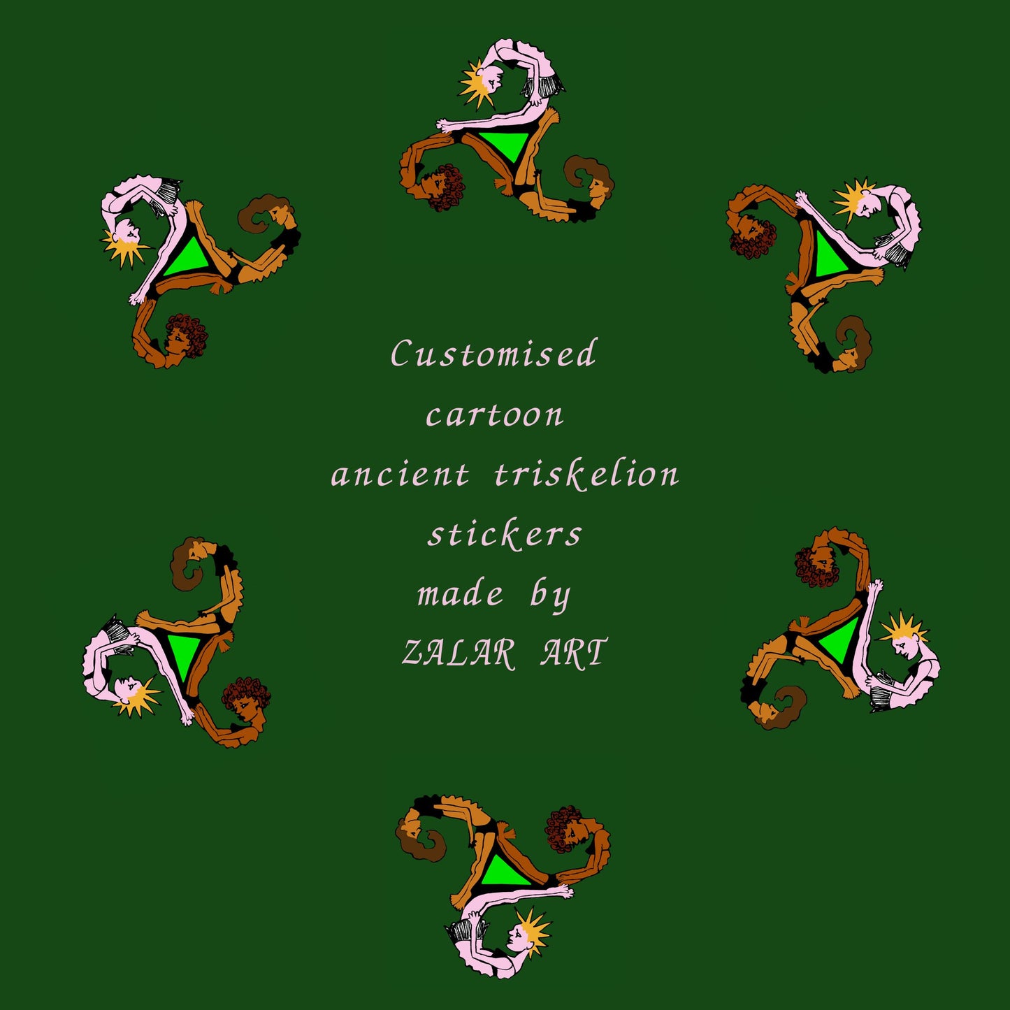 customised triskelion design sticker