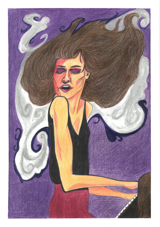 Fiona Apple, ORIGINAL artwork, multimedia on A3 paper.