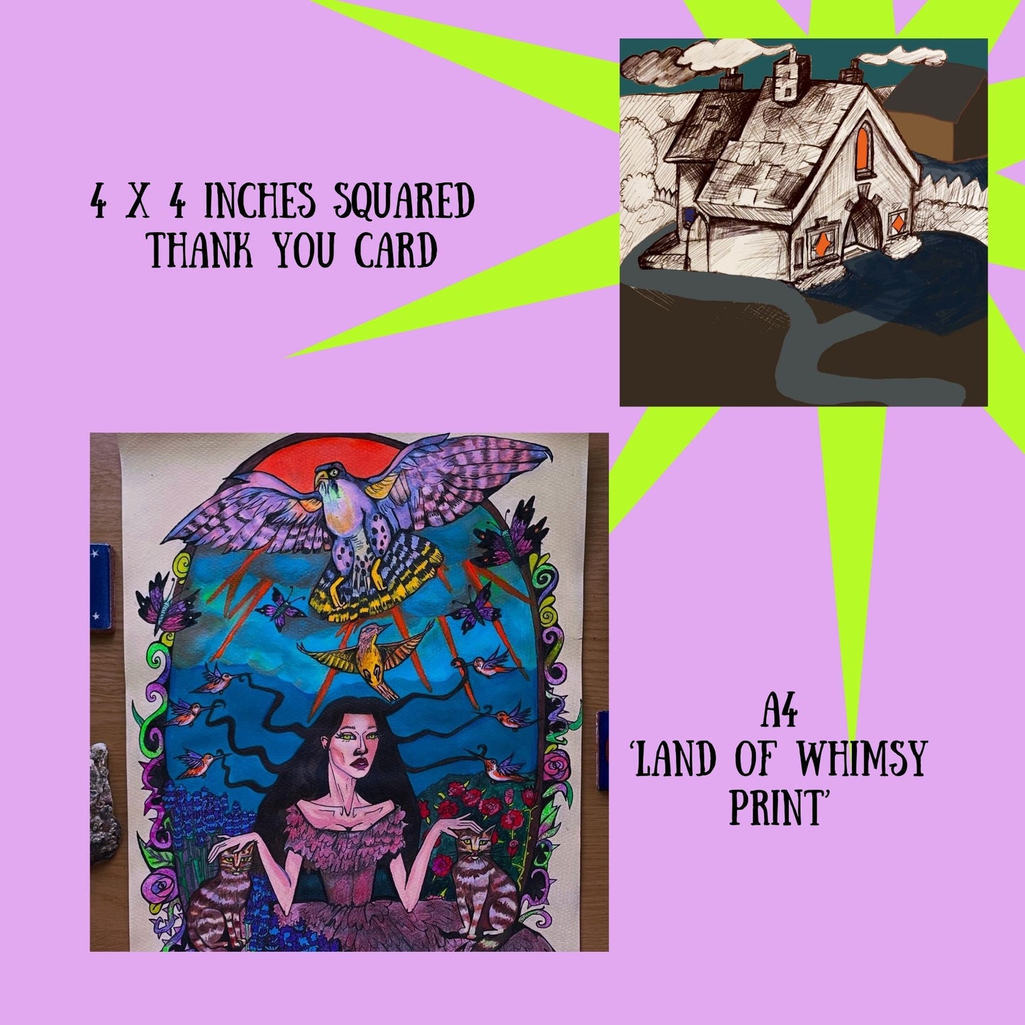 £85 'EMBERS OF GREEN' THEMED ART BUNDLE !