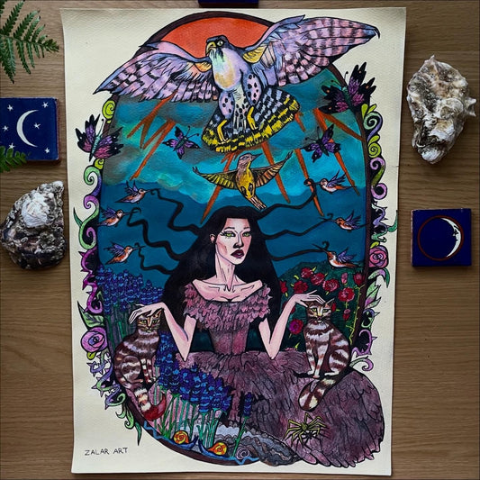 A land of whimsy print. A4 in size, amazing quality finish, watercolour paper.