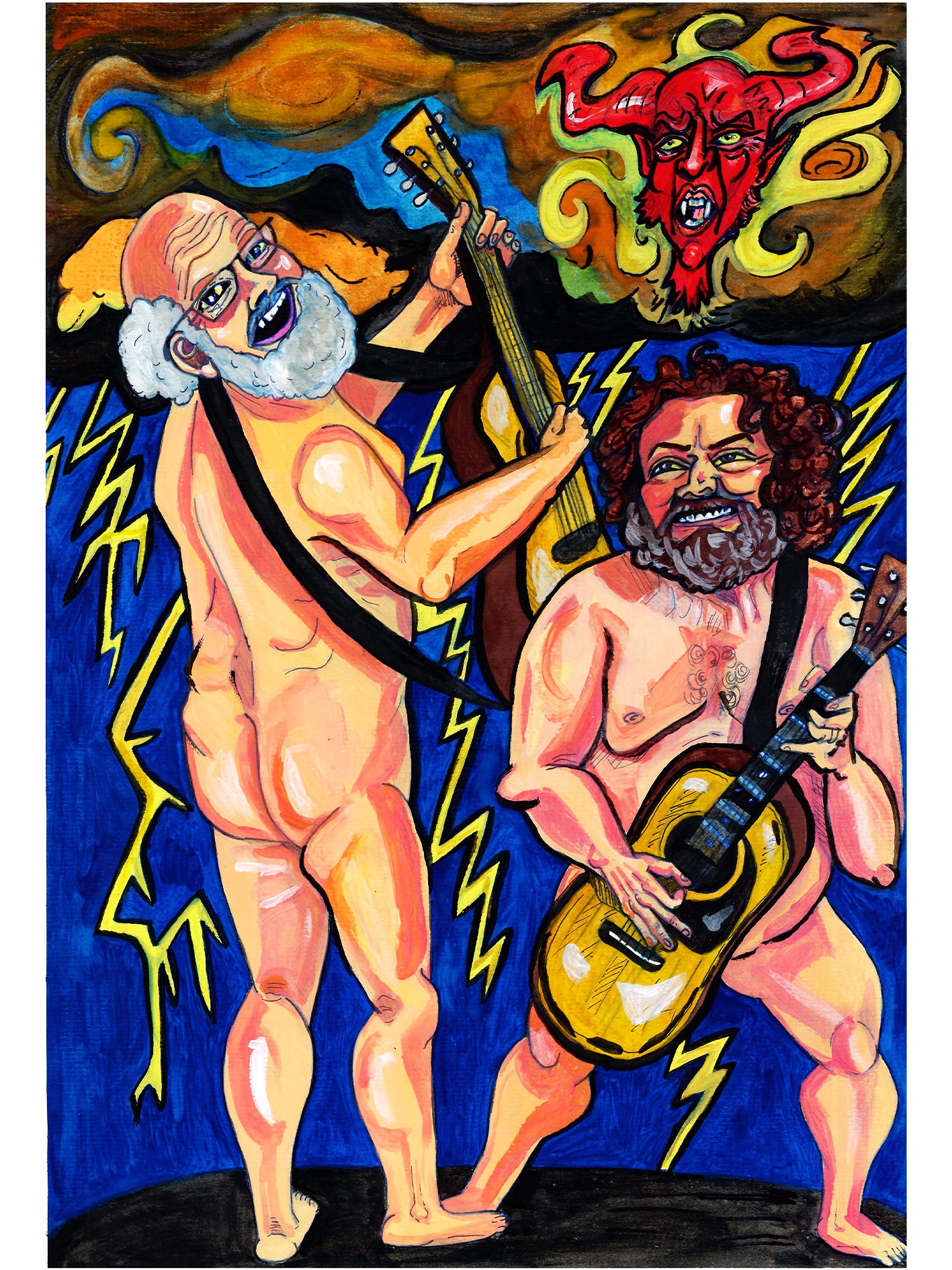 Tenacious D Original, multi-media on A3 paper.