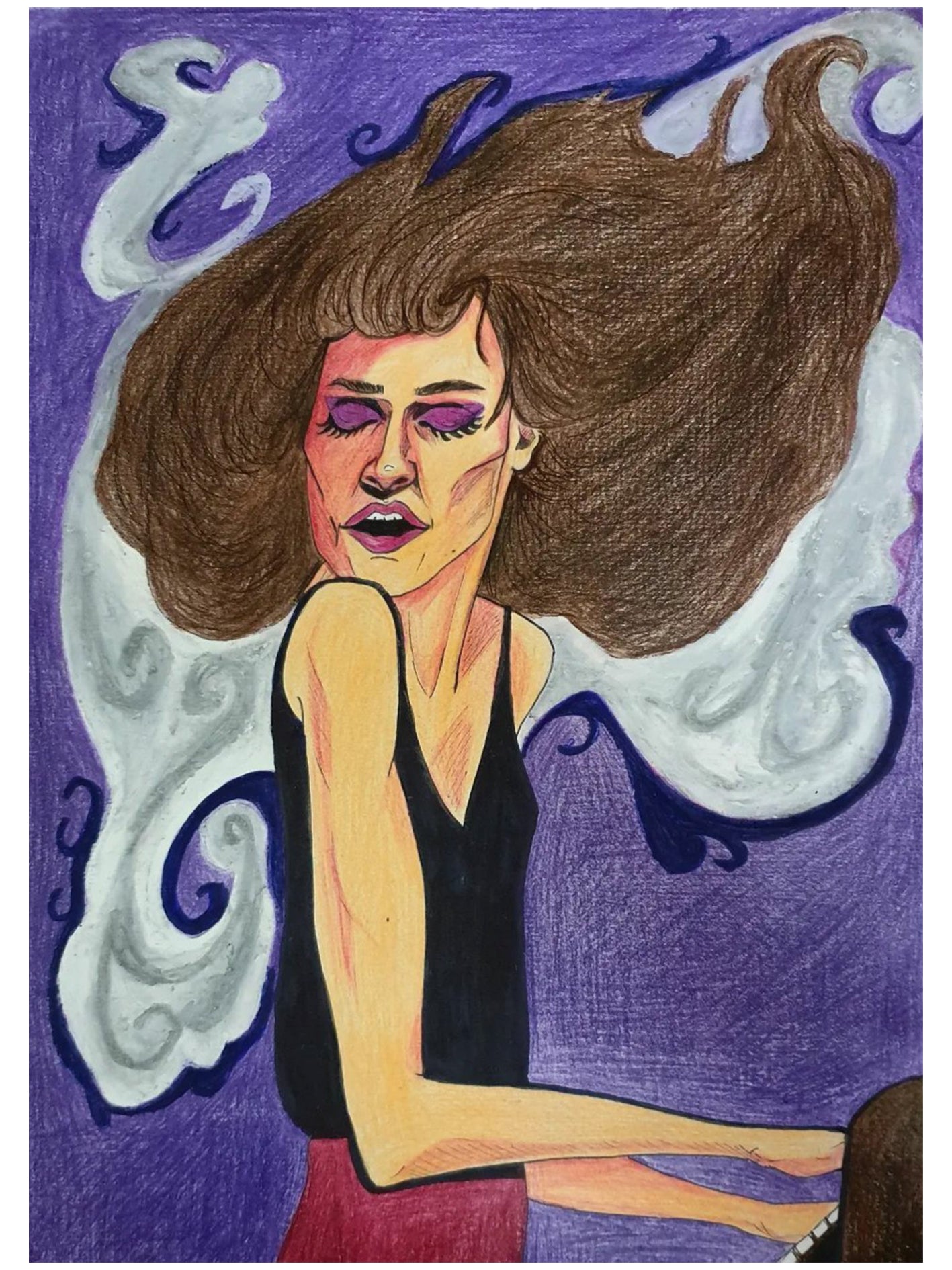 Fiona Apple Original, mixed media on a3 paper.